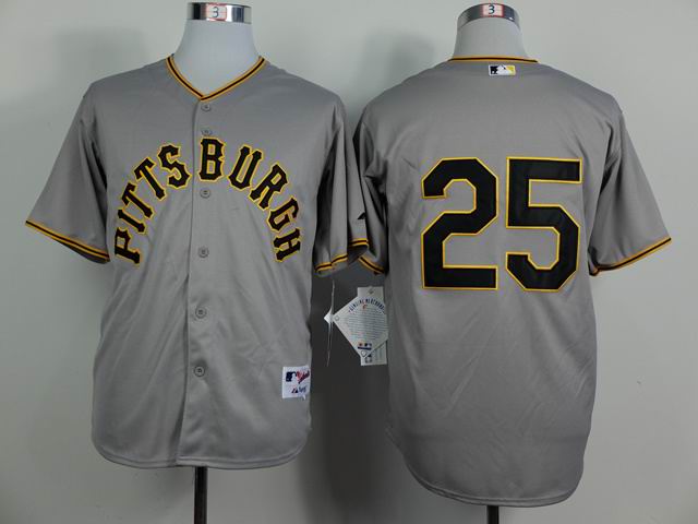 Pittsburgh Pirates 25 Gregory Polanco gray mlb baseball jersey