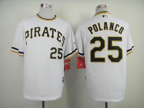 Pittsburgh Pirates 25 Gregory Polanco throwback  white baseball mlb jersey