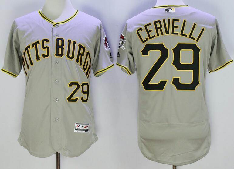 Pittsburgh Pirates 29 Francisco Cervelli grey elite men baseball mlb Jersey