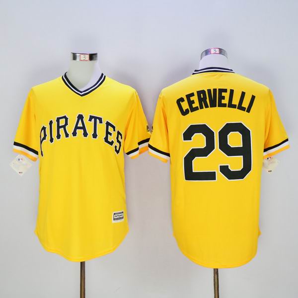 Pittsburgh Pirates 29 francisco cervelli yellow throwback mlb jersey