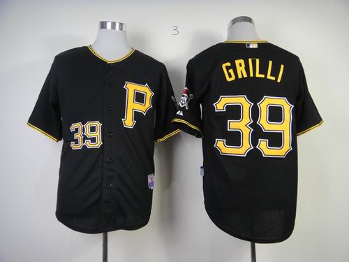 Pittsburgh Pirates 39 GRILLI  black throwback men baseball mlb Jersey