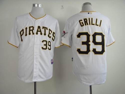 Pittsburgh Pirates 39 GRILLI White throwback men baseball mlb Jersey