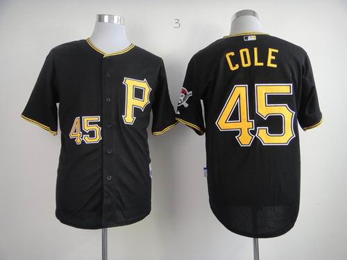 Pittsburgh Pirates 45 COLE black men baseball mlb Jersey