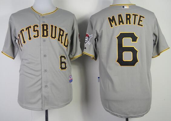 Pittsburgh Pirates 6 Starling Marte gray men mlb baseball jersey