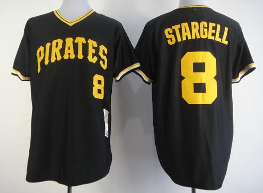 Pittsburgh Pirates 8 Willie Stargell black throwback men mlb baseball jersey