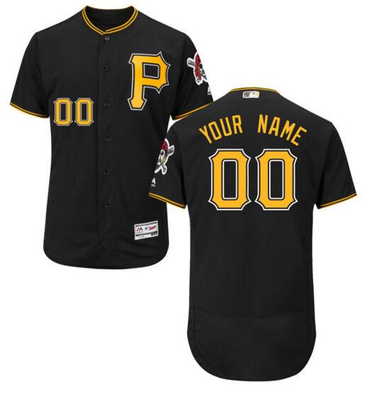 Pittsburgh Pirates Majestic Alternate Black Flex Base Authentic Collection Custom Jersey