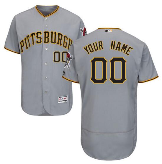 Pittsburgh Pirates Majestic Alternate grey Flex Base Authentic Collection Custom Jersey