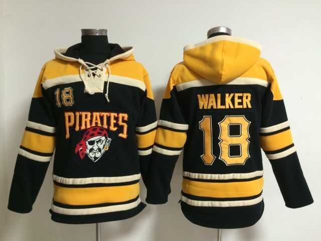 Pittsburgh Pirates Neil Walker 18# black yellow Baseball Hooded Sweatshirt