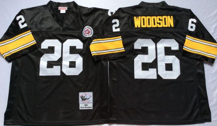 Pittsburgh Steelers 26 Rod Woodson black throwback men nfl football jersey