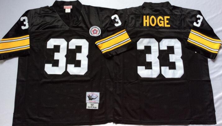 Pittsburgh Steelers 33 Merril Hodge black men throwback nfl football jerseys