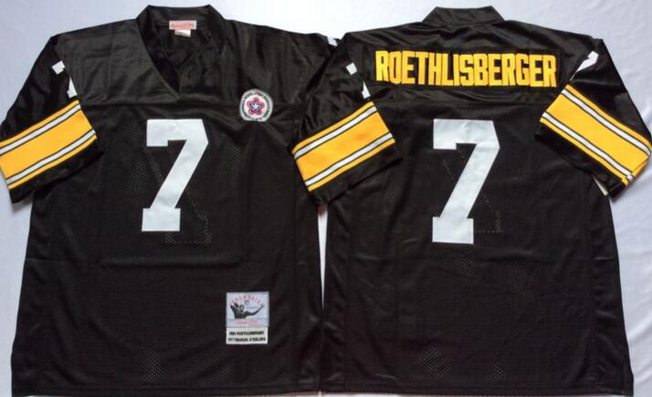 Pittsburgh Steelers 7 Ben Roethlisberger Throwback black men nfl football Jersey