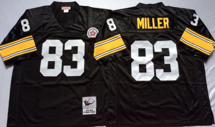 Pittsburgh Steelers 83 Heath Miller black throwback men nfl football jersey