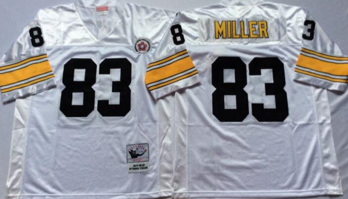 Pittsburgh Steelers 83 Heath Miller white throwback men nfl football jersey