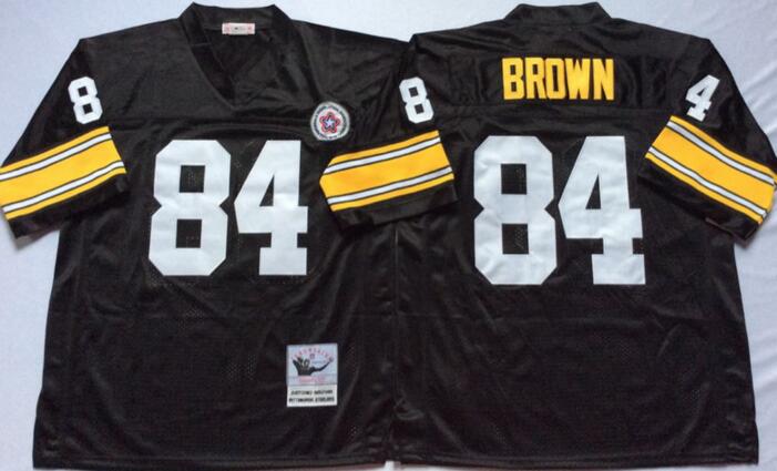 Pittsburgh Steelers Antonio Brown black men throwback nfl football jerseys