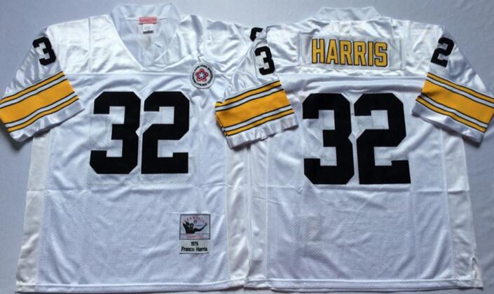 Pittsburgh Steelers Franco Harris 32 white throwback men nfl fotball Jersey