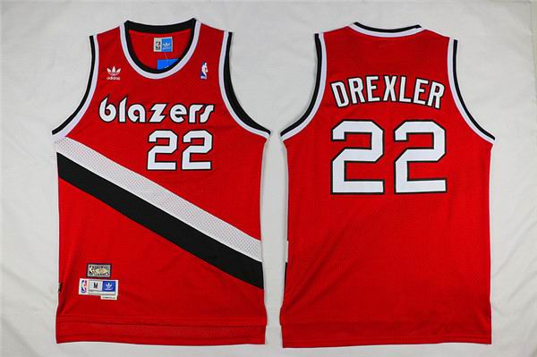 Portland Trail Blazers 22 Clyde Drexler red men basketball NBA jersey