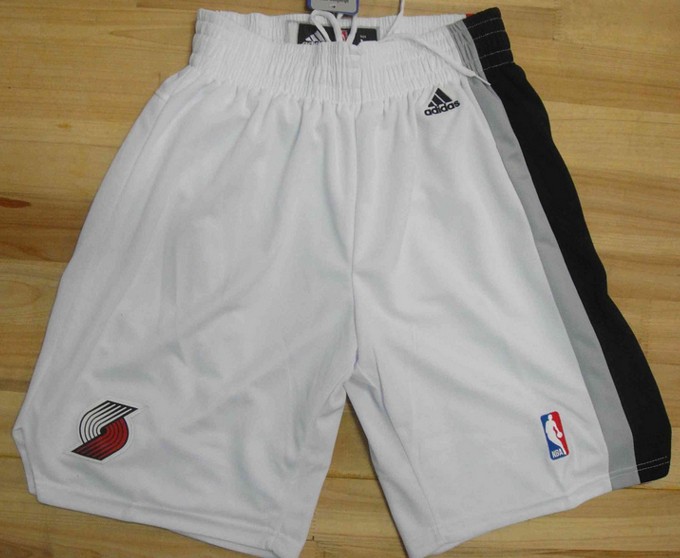 Portland Trail Blazers men white black red nba shorts