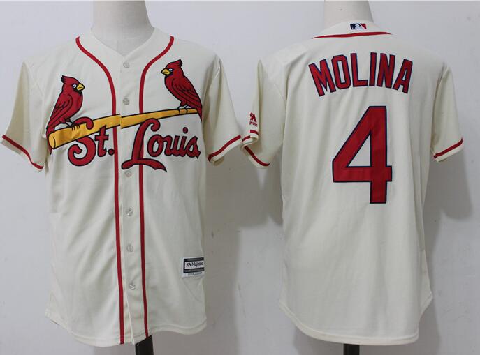 Mens New 4 Yadier Molina Baseball Jerseys-005