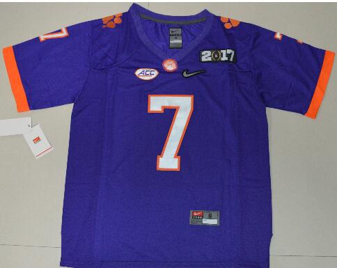Men's Clemson Tigers Mike Williams 7 Playoff 2017 National Championship Bound Limited Jersey - Purple Size S,M,L,XL,2XL,3XL-004