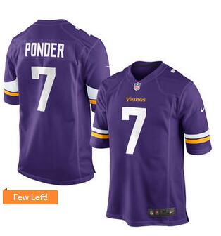 Minnesota Vikings Christian Ponder Nike Purple  Football Jersey-001