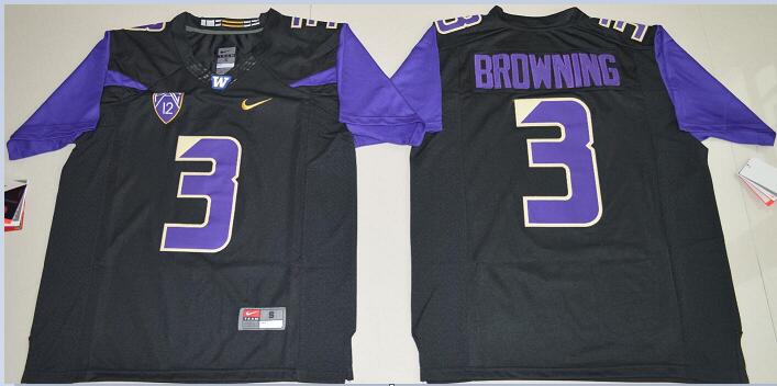 Men 2016 Washington Huskies Jake Browning 3 College Football Limited Jersey