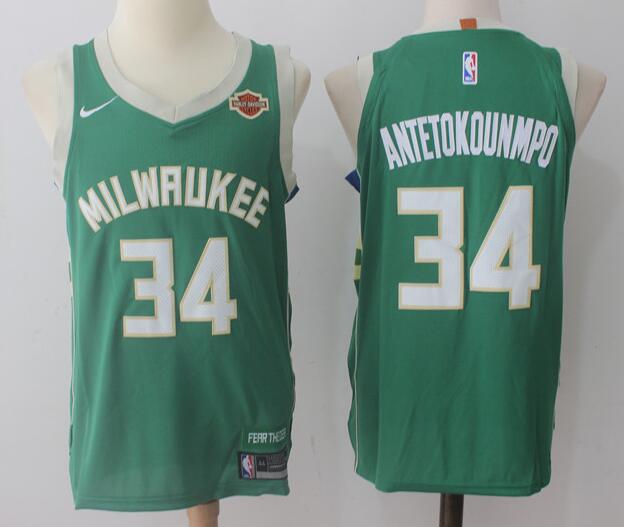 Nike New Milwaukee Bucks 34 Giannis Antetokounmpo Men Basketball Jersey