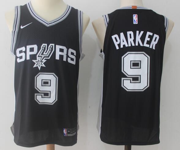 Men's San Antonio Spurs #9 Tony Parker Revolution 30 Swingman Nike Black Jersey