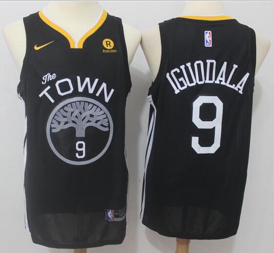 Men  Nike New Golden State Warriors #9 Andre Iguodala 2017-2018 Basketball Jersey Stitched