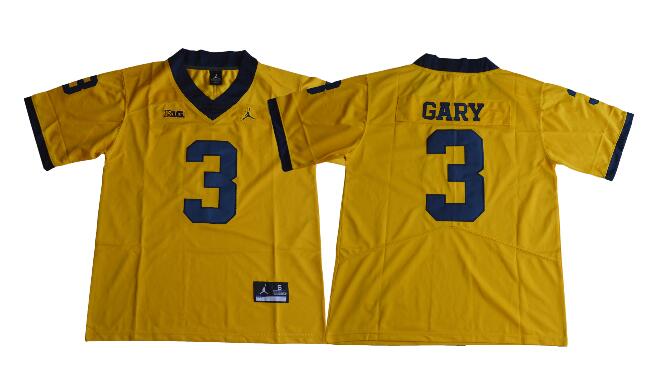 Jordan Michigan Wolverines 3 gary  men NCAA college Football Jerseys