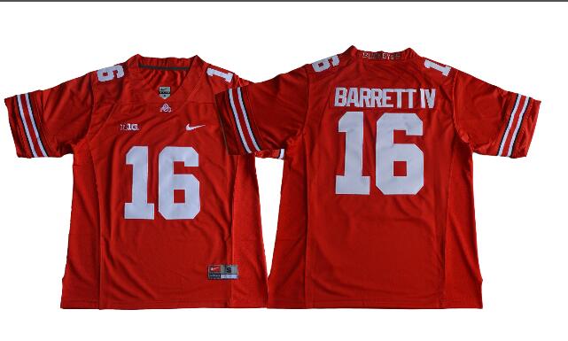 2017 Ohio State Buckeyes J.T. Barrett IV 16 College Football Jersey - Red
