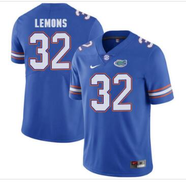 Custom Florida Gators Adarius Lemons 32# Blue Ncaa Jerseys-003
