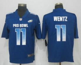 Men's Philadelphia Eagles #11 Carson Wentz Navy Blue 2018 Pro Bowl Stitched NFL Nike Game Jersey