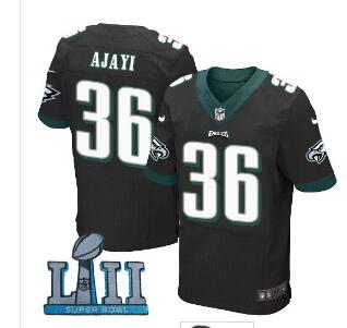 Nike Philadelphia Eagles #36 Jay Ajayi Black 2018 Super Bowl LII Elite Jersey