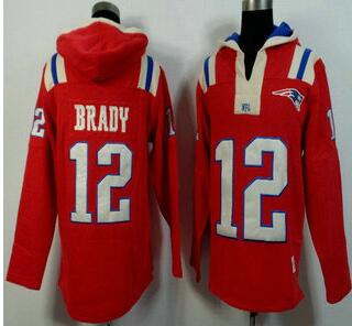 Men New England Patriots #12 Tom Brady Blue Sawyer Hooded Sweatshirt NFL Hoodie-003