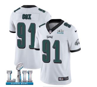 Men's Nike Eagles #91 Fletcher Cox  Super Bowl LII Stitched NFL Football Jersey
