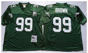 Eagles 99 Jerome Brown Green Throwback Jersey