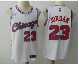 Men's Chicago Bulls #23 Michael Jordan White 2017-18 Nike City Edition Swingman Jersey