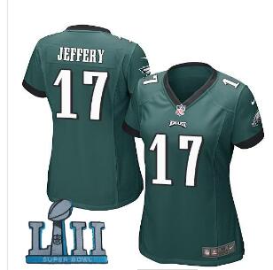 Women Nike Philadelphia Eagles #17 Alshon Jeffery  2018 Super Bowl LII Game Jersey