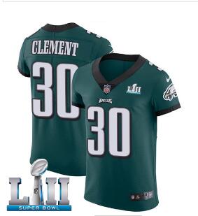 Men's Nike Philadelphia Eagles #30 Corey Clement Midnight Green Team Color Super Bowl LII Stitched NFL Vapor Untouchable Elite Jersey