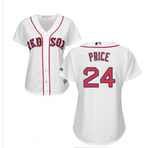 Women's Boston Red Sox #24 David Price  Home Stitched MLB Jersey