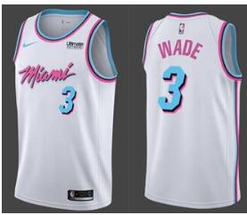 Nike Heat #3 Dwyane Wade White NBA Swingman City Edition Jersey