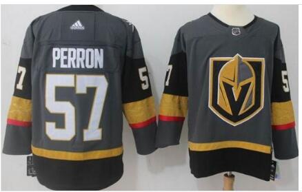 Adidas Vegas Golden Knights 57 David Perron gray hockey Jersey