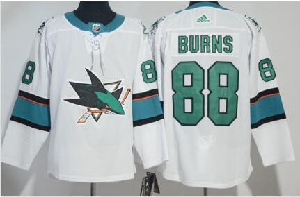 Sharks 88 Brent Burns White Adidas Jersey