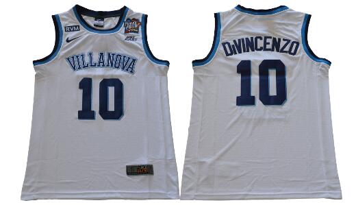 2018 Final Four Villanova Wildcats 10 Donte DiVincenzo  White Navy Blue stitched-003