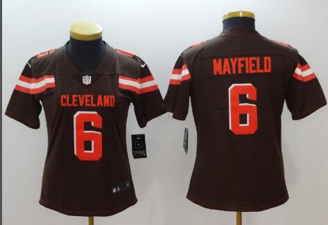 Women Nike Cleveland Browns #6 Baker Mayfield 2018 NFL Draft Pick Football Jersey-002