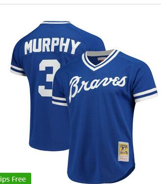 Men's Atlanta Braves Dale Murphy Mitchell & Ness Red 1980  Cooperstown Collection  Batting Practice Jersey