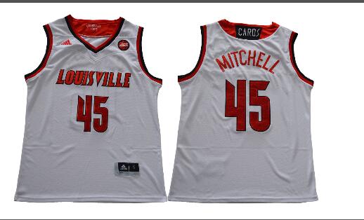 Louisville Cardinals 45 Donavan Mitchell Colleage Basketball Jerseys-002