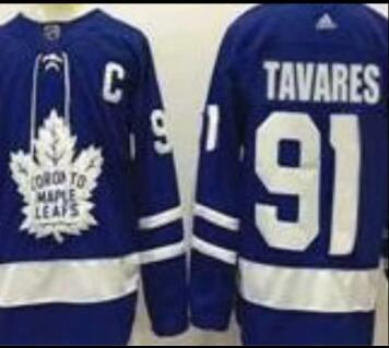 Women's Toronto Maple Leafs John Tavares 91# Hockey Jersey with C patch-001