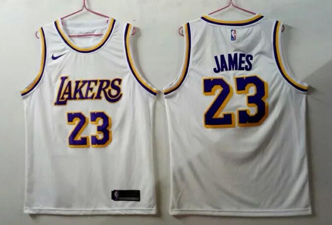 Nike Los Angeles Lakers 23# Lebron James Basketball Jersey  white