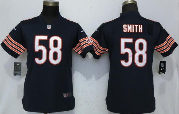 Women New Nike Chicago Bears 58 Smith  2017 Vapor Untouchable Elite Player-001